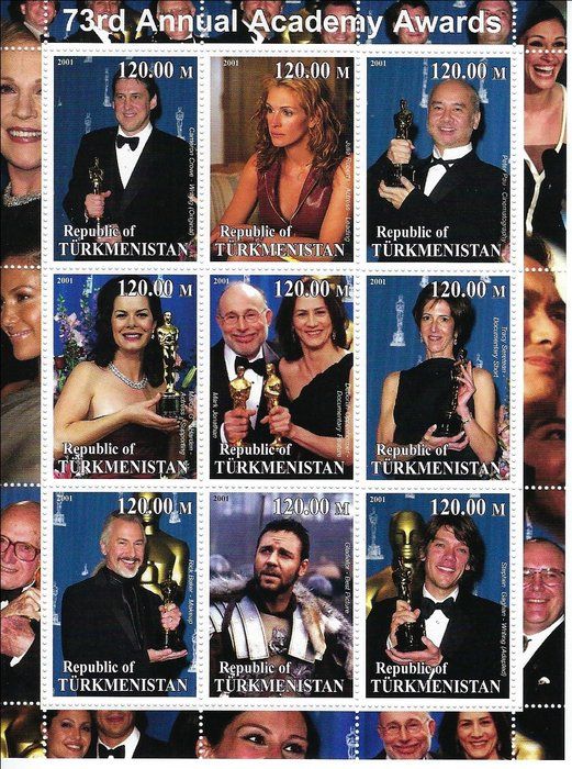 Lot 66: 73rd Annual Academy Awards - Turkmenistan - Cinderella Stamp Set