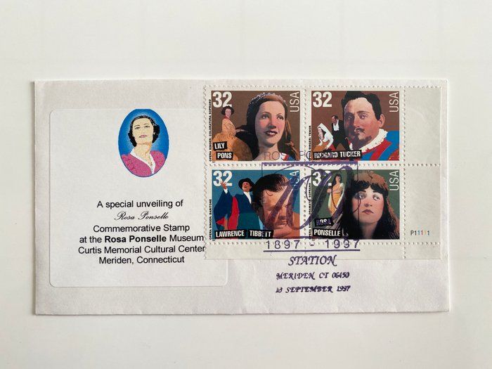 Lot 67: Rosa Ponselle Museum First Day Cover