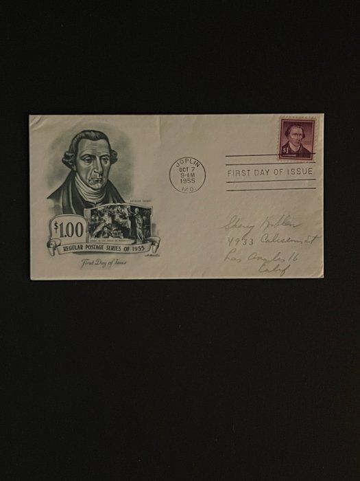 Lot 82: 1955 Patrick Henry US First Day Cover