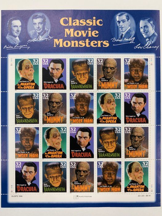 Lot 105: Classic Monsters Stamp Set