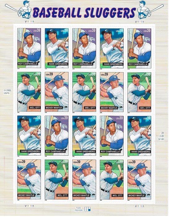 Lot 119: Baseball Sluggers Stamps