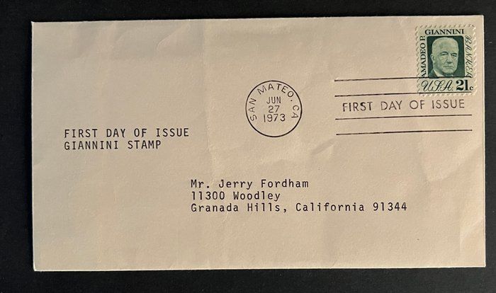 Lot 121: Giannini Stamp First Day Cover