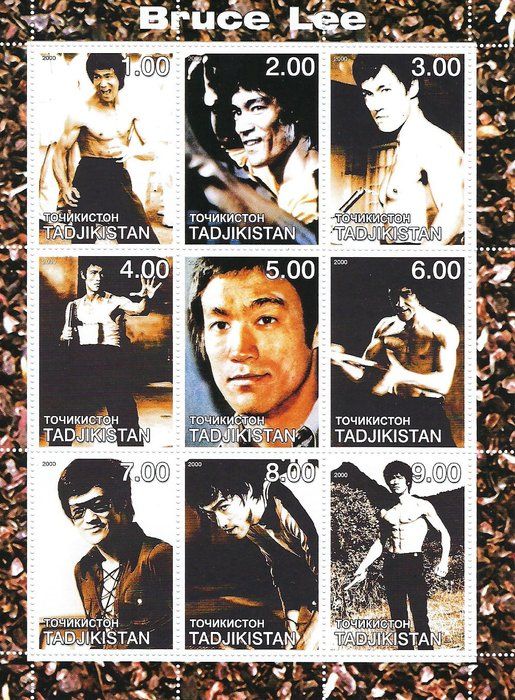 Lot 131: Bruce Lee - Tadjikistan Commemorative Souvenir Stamp Sheet