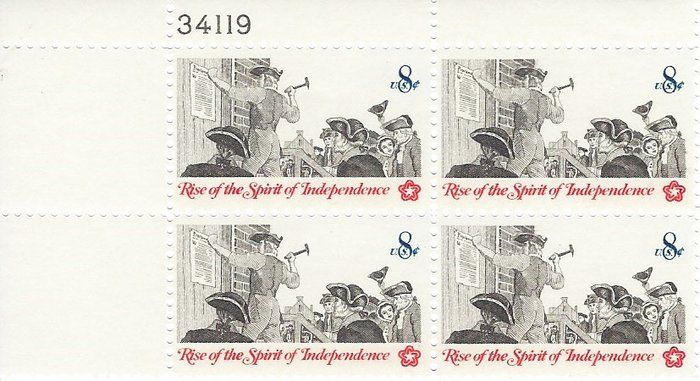 Lot 140: Rise of the Spirit of Independence Plate Block