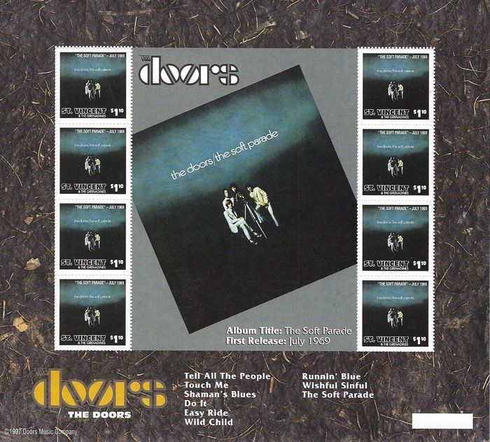 Lot 172: The Doors - St. Vincent Stamp Sheet - The Soft Parade