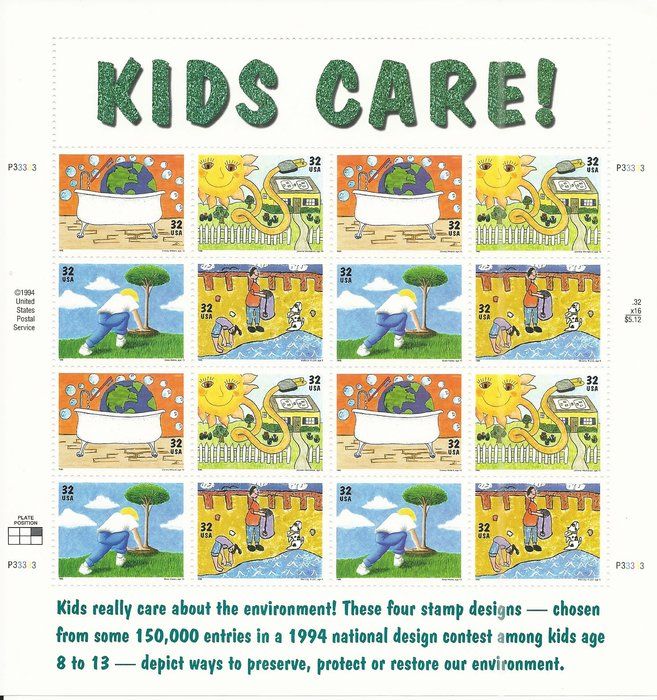 Lot 175: Kids Care Earth Day Stamps