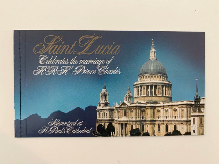 Lot 228: St. Lucia Prince Charles and Lady Diana commemorative wedding stamp booklet