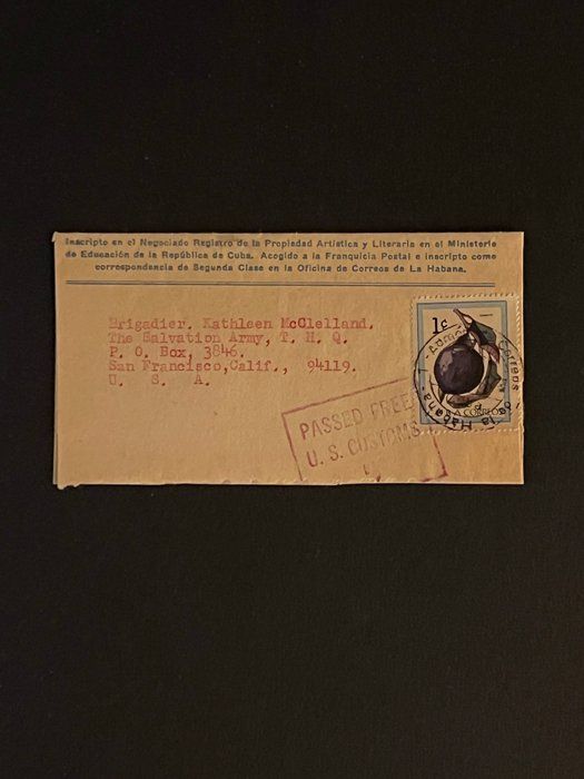 Lot 229: Vintage Cuba Stamped Postcard