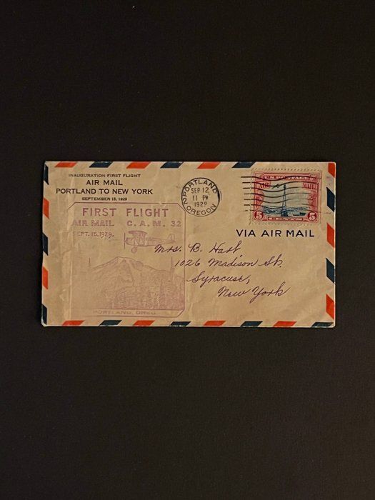 Lot 232: 1929 Portland Oregon First Flight First Day Cover