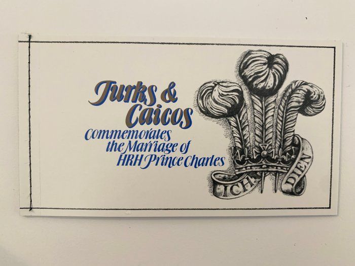 Lot 250: Turks & Caicos Prince Charles and Lady Diana commemorative wedding stamp booklet