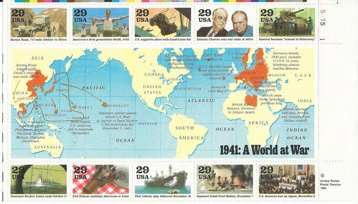 Lot 252: 1941: A World at War Stamps