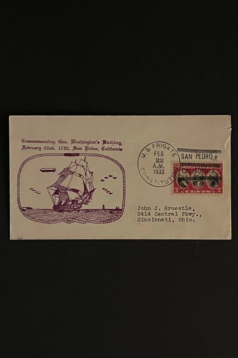 Lot 260: 1933 San Pedro California First Day Cover