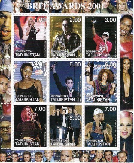 Lot 265: Brit Awards 2001 - Tadjikistan - Cinderella Stamp Set