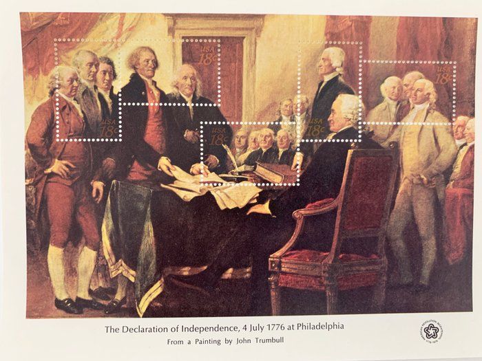 Lot 266: Declaration of Independence Souvenir Stamp Sheet