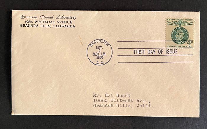 Lot 283: Grananda Clinical Laboratory First Day Cover