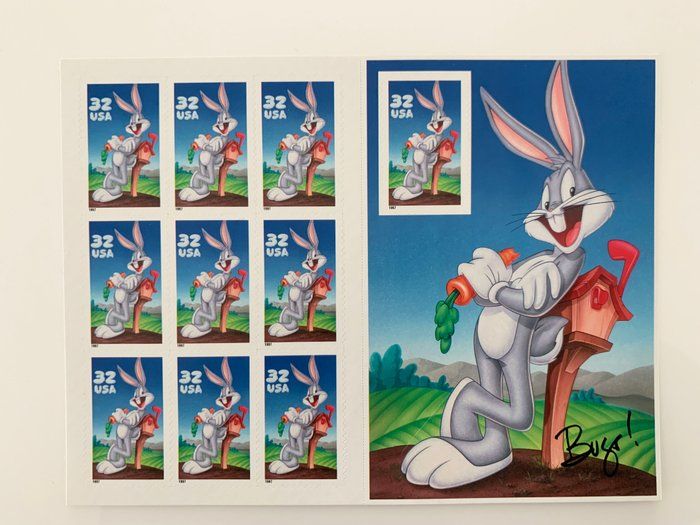 Lot 328: USPS Bugs Bunny Sheet of Ten 32 Cent Stamps Scott 3137