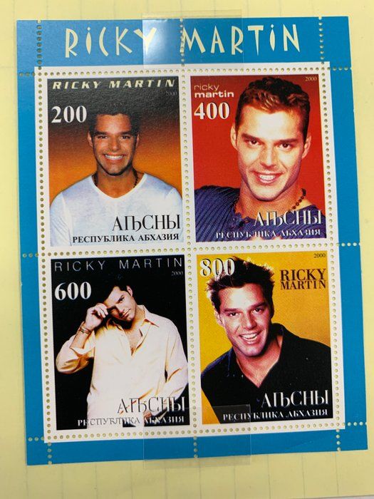 Lot 331: Ricky Martin collectors stamp set