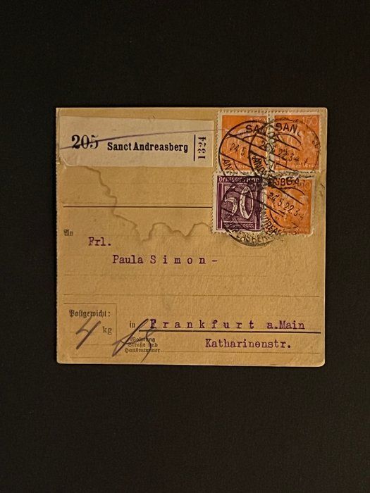 Lot 357: 1920s Germany Stamped Card