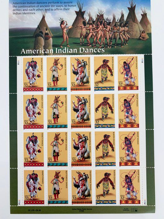 Lot 359: 1996 32c American Indian Dances, #3072