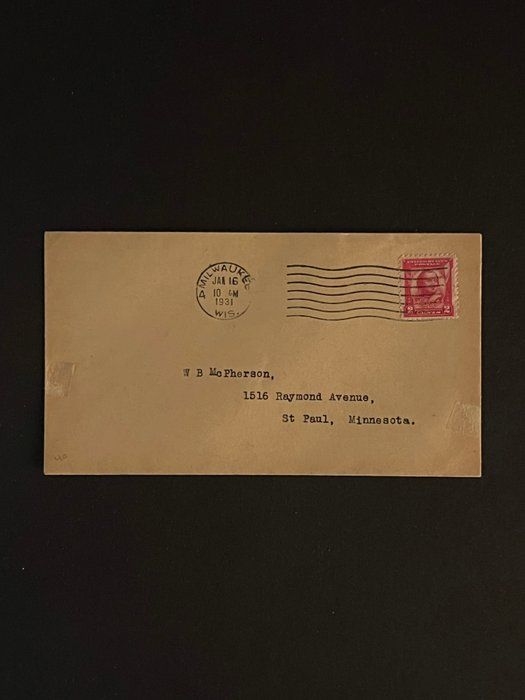 Lot 383: 1931 Wisconsin First Day Cover