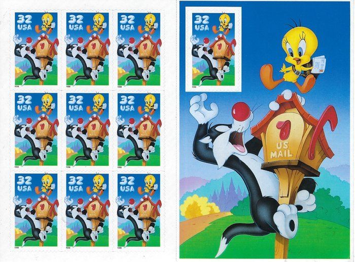 Lot 403: Sylvester and Tweety Stamp Sheet