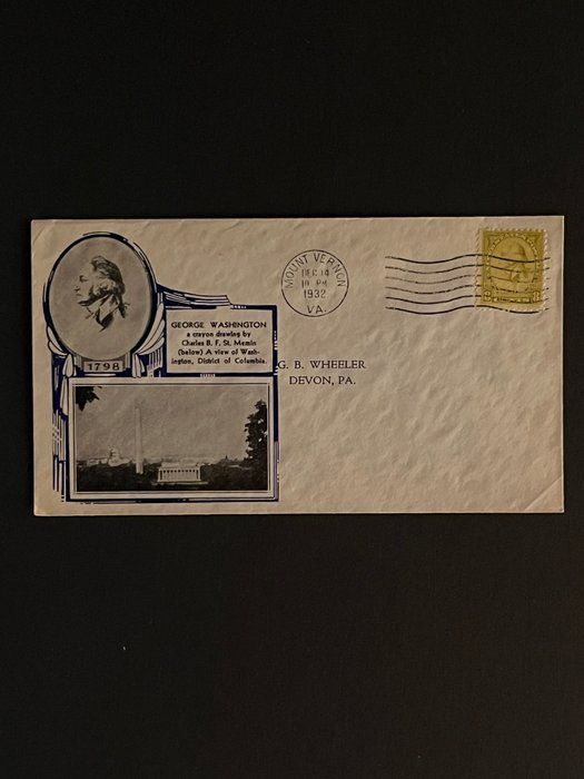 Lot 409: 1932 President George Washington First Day Cover