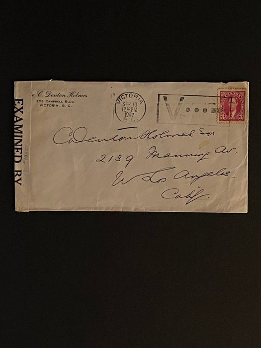 Lot 416: 1942 Victoria BC First Day Cover