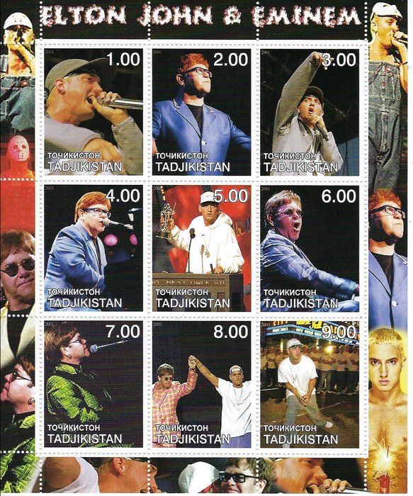 Lot 473: Elton John Cinderella Stamp Set