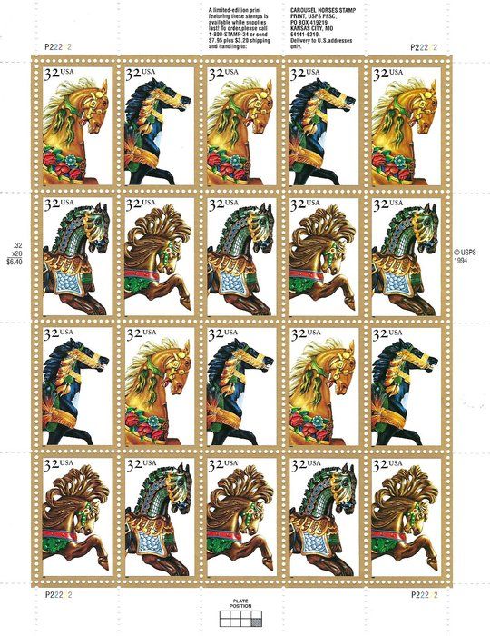 Lot 491: Carousel Horses Stamps