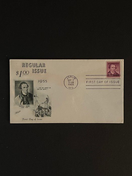 Lot 502: 1955 Patrick Henry Missouri First Day Cover