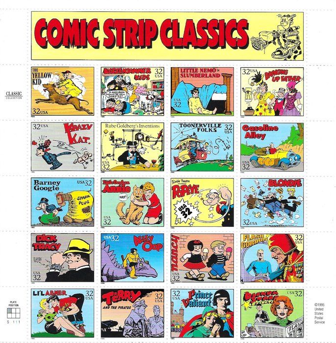 Lot 509: Comic Strip Classics Stamp Sheet