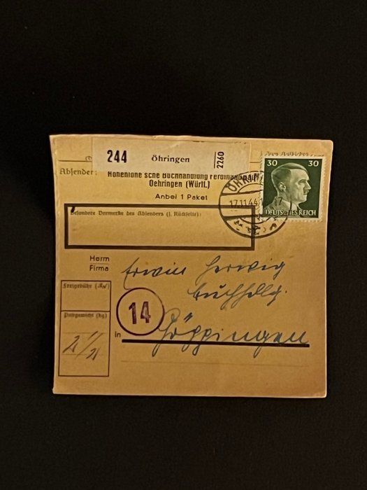 Lot 533: Hitler Head Postage Stamp, Third Reich, Germany, 1941-42