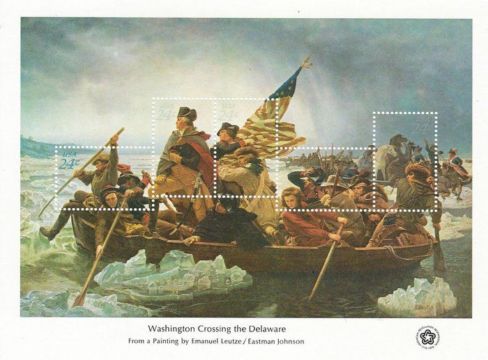 Lot 542: Washington Crossing the Delaware Stamp Sheet