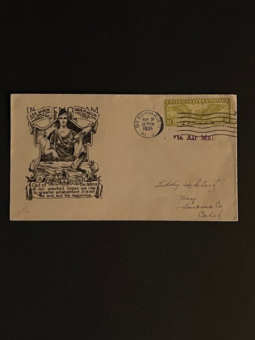 Lot 561: 1935 In Memoriam USS Akron and USS Macon First Day Cover