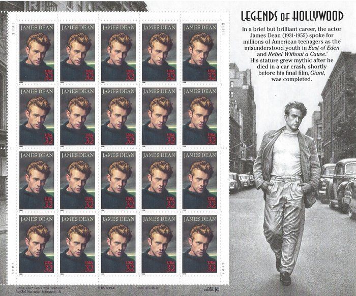 Lot 562: James Dean Stamps