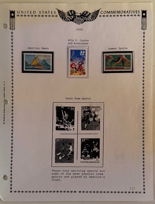 Lot 569: 2000 U.S. Commemorative Stamp Collection – Wile E. Coyote & Road Runner