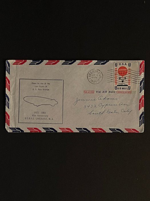 Lot 580: 1961 40th Anniversary USNAS Lakehurst New Jersey First Day Cover