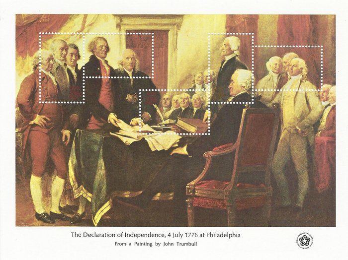 Lot 599: The Declaration of Independence Stamp Sheet