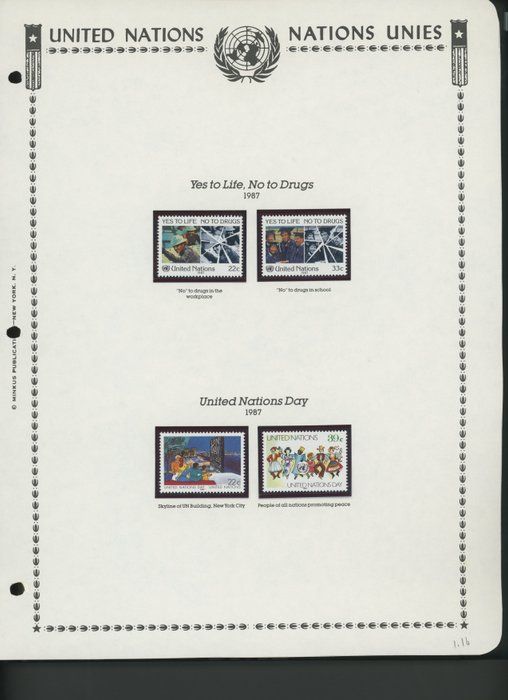Lot 605: United Nations New York Stamps 1987