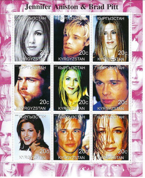 Lot 611: Jennifer Aniston & Brad Pitt  Cinderella Stamp Set