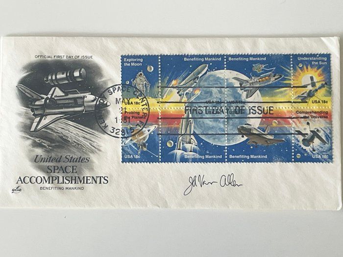 Lot 623: Physics researcher James Van Allen signed cover