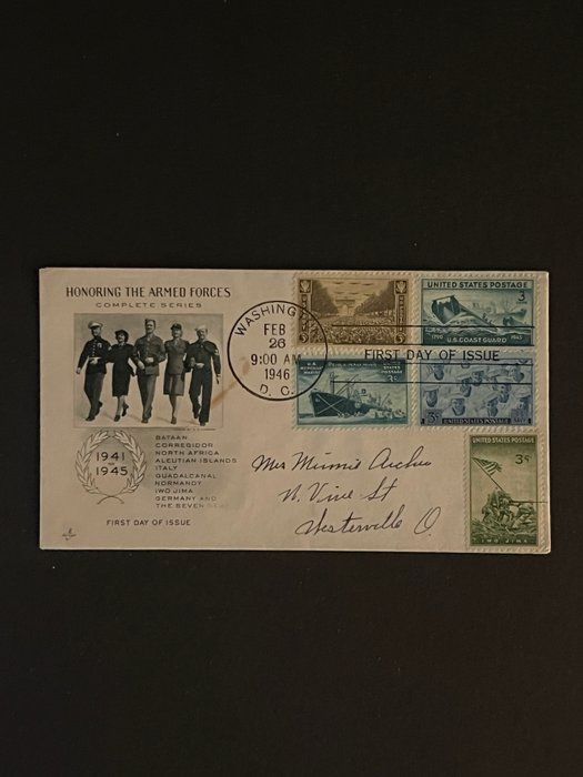 Lot 630: 1946 Honoring Armed Forces USA First Day Cover