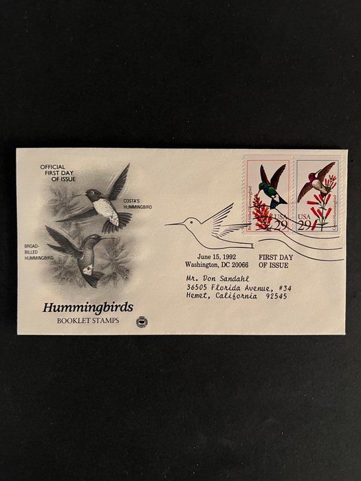 Lot 632: Hummingbirds First Day Cover