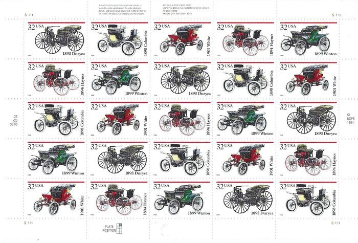 Lot 634: Antique Automobiles Stamps
