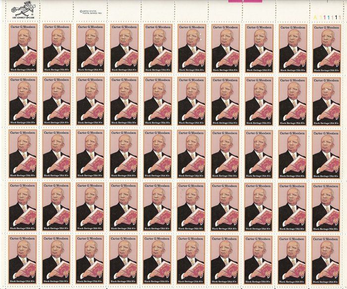Lot 646: Carter G. Woodson Black Heritage USA stamp sheet