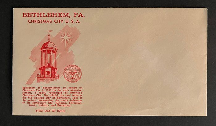 Lot 648: Bethlehem First Day Cover