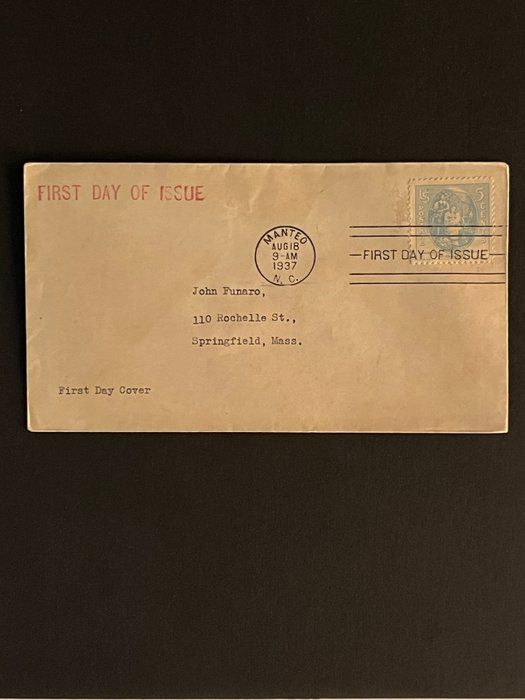 Lot 652: 1937 North Carolina First Day Cover