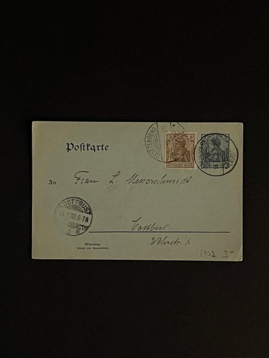 Lot 658: 1914 Germany Handwritten Stamped Postcard