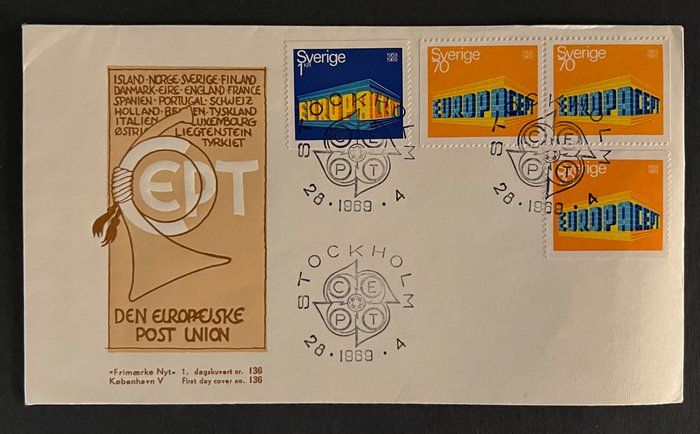 Lot 661: Den Euroaeiske Post Union First Day Cover