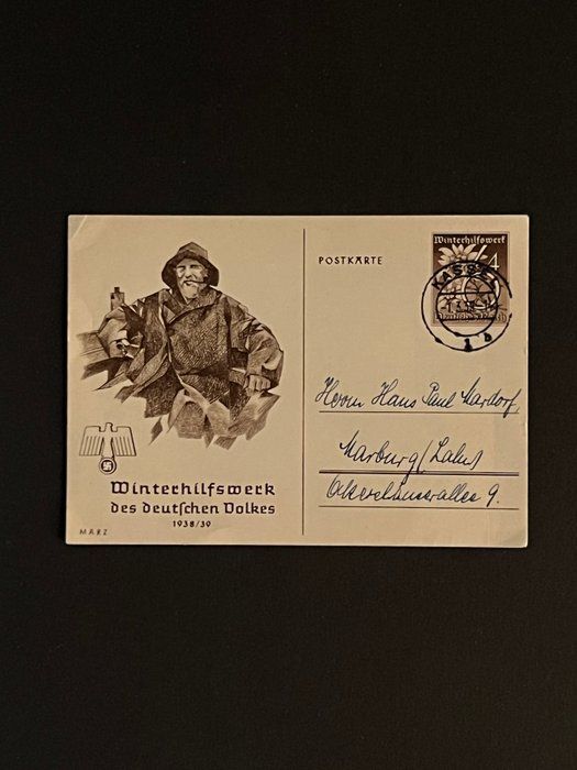 Lot 703: 1938 Germany Stamped Postacard